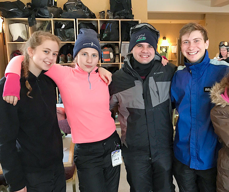 John (right) and friends at a DB ski weekend